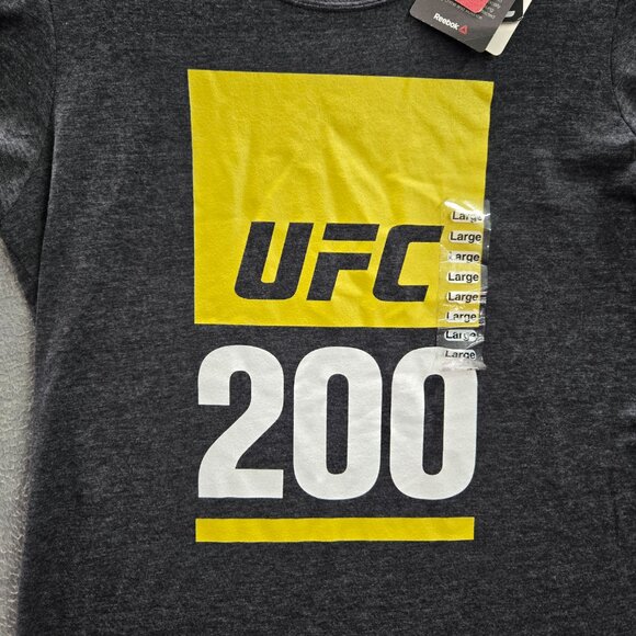 UFC 200 Women Top Large Gray Logo Reebok Short Sleeve Crew Neck NWT - Picture 2 of 10
